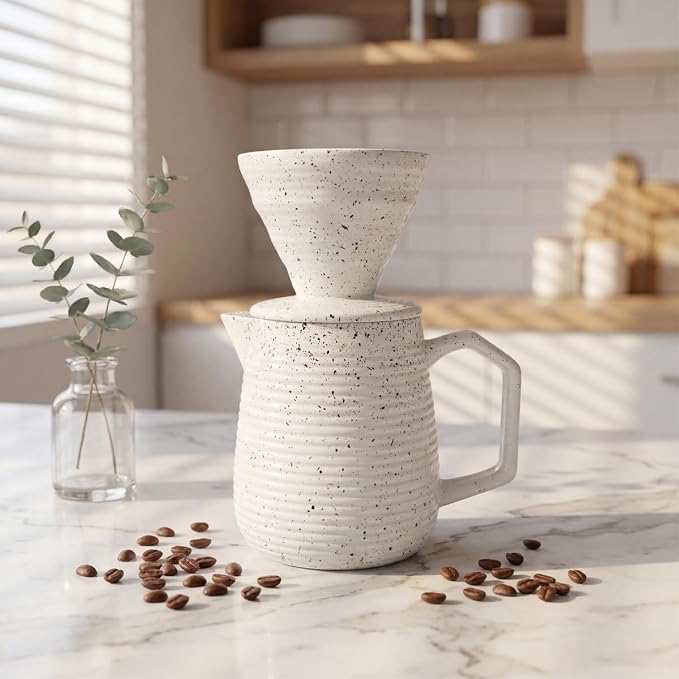 pour over coffee maker (White black dot)