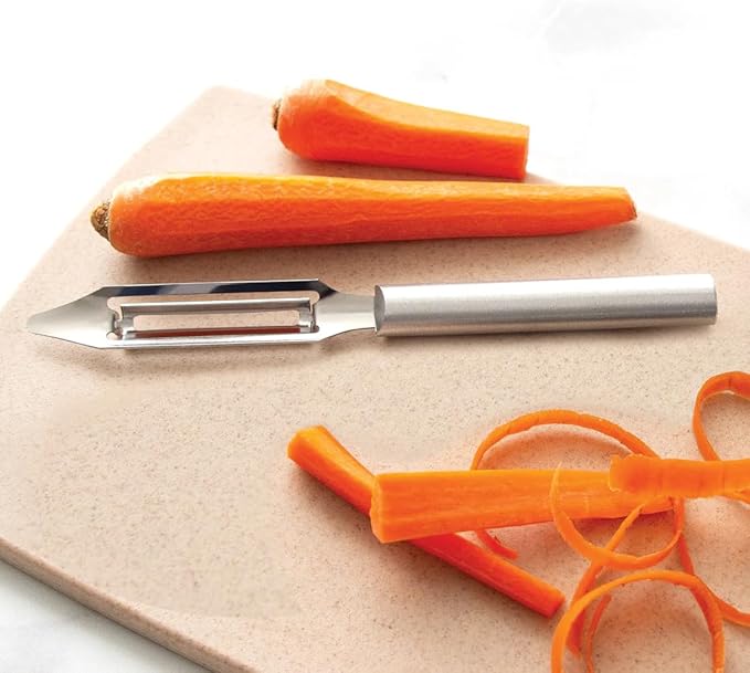 Rada Cutlery Vegetable Peeler (R132), Silver Handle, Pack of 2 | 1.75" Stainless Steel Swiveling Blade, Silver Cast Aluminum Handle