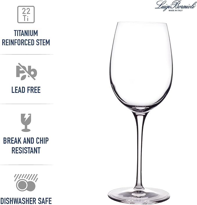 Luigi Bormioli Crescendo Chardonnay Wine Glasses - Clear, Set of 4