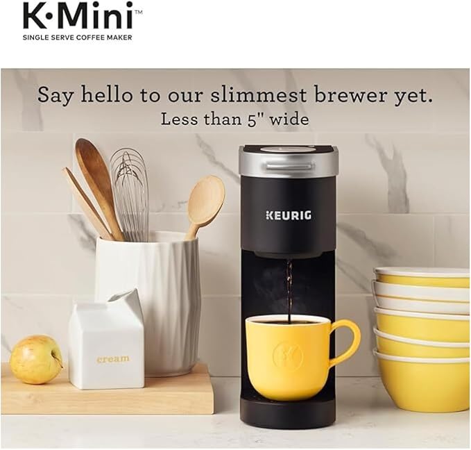 Keurig K-Mini Plus Single Serve K-Cup Pod Coffee Maker, 12oz | 6 to 12oz Brew Size, Stores up to 9 Pods