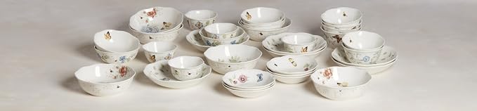 Lenox Butterfly Meadow Porcelain Pasta Bowl | dishwasher safe, microwave safe | floral design, doubles as a salad bowl, kitchen essential, gift for women