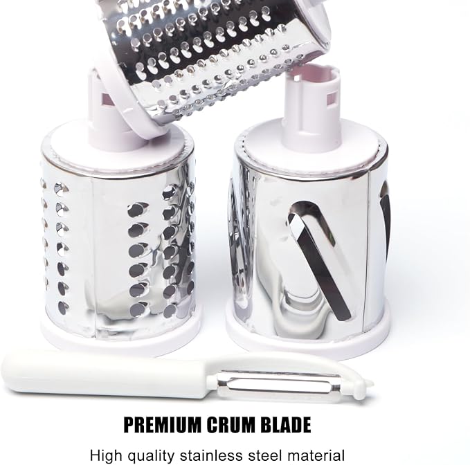 Cheese Grater Cheese Grater With Handle Rotary Cheese Grater With Handle Premium Rotary Cheese Grater With Hand Crank - Perfect For Family Chefs And Cheese Lovers (Blue), 9.5*4.7, DUKU0017