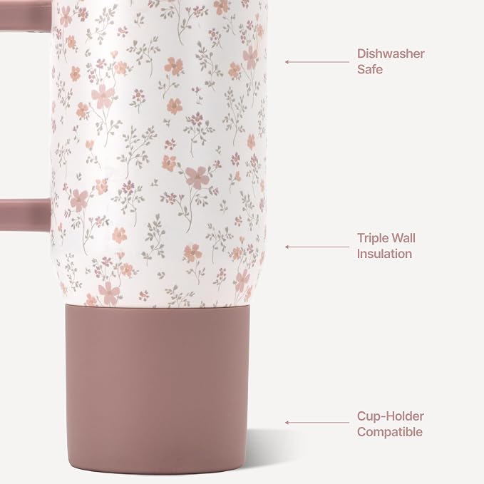HydroJug Coffee Traveler 20oz Ceramic-Lined Mug with Handle, Magnolia