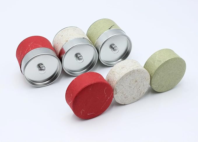 Japanese Pokkan Matcha Coffee Spice Tea Tin Canister Washi Paper Storage with Lid 3.89 oz Capacity (Unryugami Red, S)