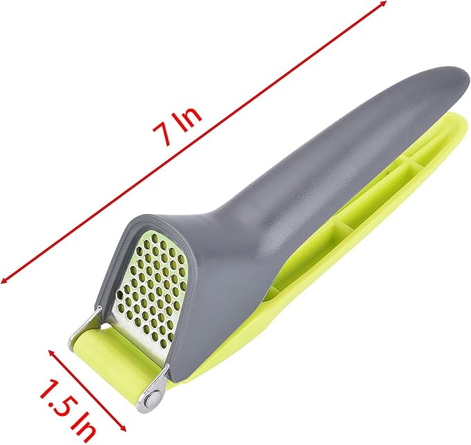 Garlic Press Machine, 7 Inch Plastic and Stainless Steel Random Color Garlic Grinding Tool for Kitchen and Outdoors (1)