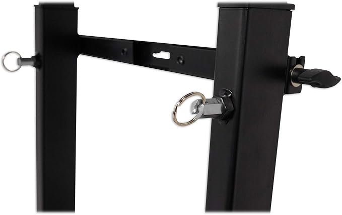 Rockville RXS20 Portable Mixer Stand - Folds Flat - Adjustable Height & Width! | Heavy Duty, 300 lb Capacity, All-Steel, Collapsible, Universal, Soft Padding, Rubber Feet, Fits DJ Controllers and Keyboards