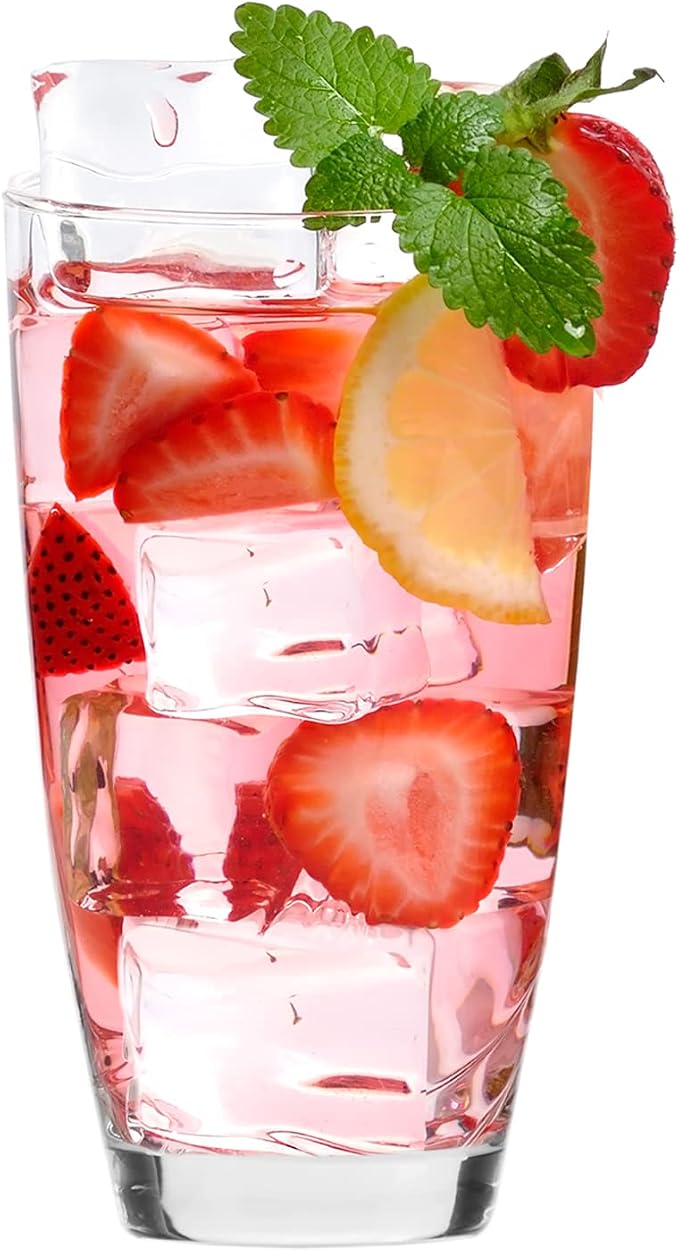 KROSNO Water Glasses Set of 6, 16.9 oz, Mixology Collection | Highball Drinking Glasses, Lead-Free Crystal Glassware, Juice Glasses, Water Glass Set, Dishwasher Safe, Made in Europe