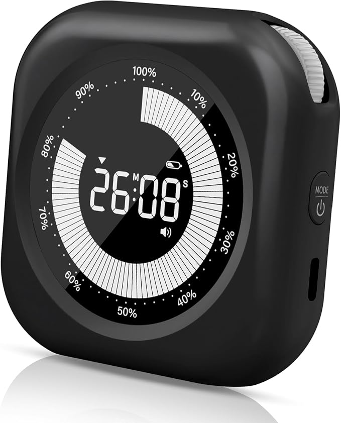 PERSUPER Visual Timer for Kids, Rechargeable 10-Hour Count Up/Down Timer | with 3 Brightness Display, 3 Volume Levels and Magnetic, Homeschool Study Tool, Large Digital Timers for Kitchen, Classroom