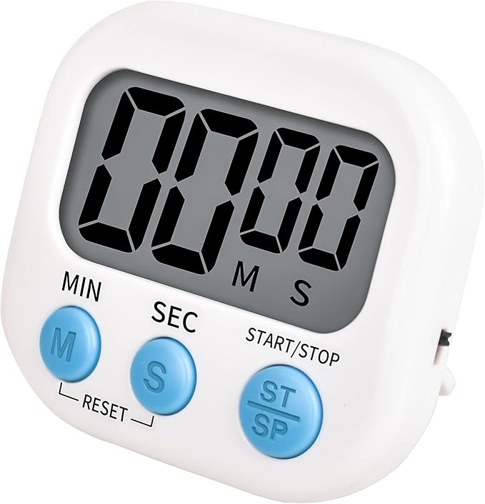 Timer for Kids,KitchenTimer Digital,Magnetic Back,Loud Ring,Stand for Cooking,Classroom,Bathroom,Teachers,Kids(White), (JS-118)
