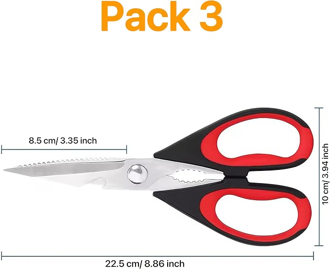 Magnificent Kitchen Scissors Heavy Duty - Multi-Purpose Kitchen Shears for Meat, Poultry, Food - Stainless Steel Cooking Scissors - Dishwasher Safe Culinary Shears