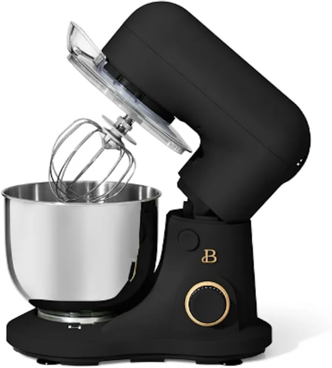 3.5 Qt Stand Mixer, with Flat Beater, Dough Hook, Whisk (Black)