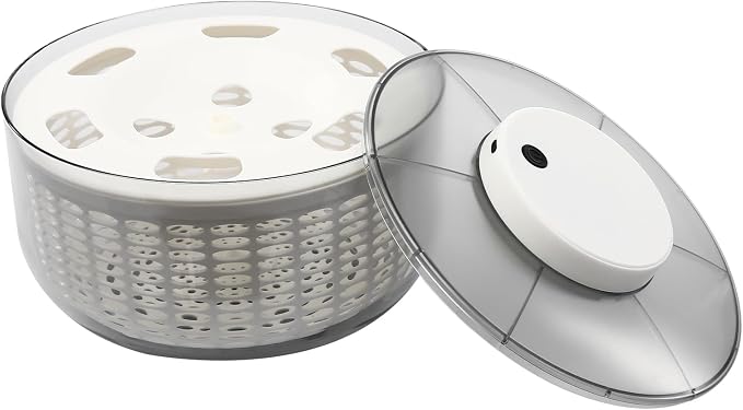 Electric Vegetable Dryer, 6L/6.34 Qt Electric Salad Spinner Small Salad Spinner with USB Cable & Battery Indicator & Draining Basket in Kitchens 10.24 x 5.91 Inch(D*H) (PP)