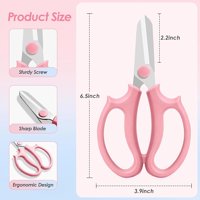 4PCS Flower Scissors, Premium Stainless Steel Garden Scissors