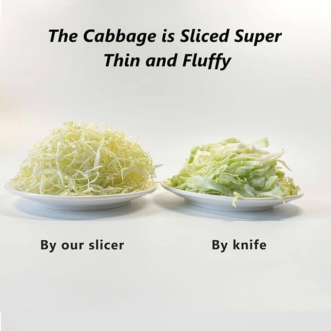 Large Cabbage Slicer, 1mm Ultra-Thin Mandoline Slicer with Safety Guard & Cleaning Brush, Stainless Steel Vegetable Shredder for Coleslaw, Sauerkraut, Salad, Onion, Potato Chips, Gray