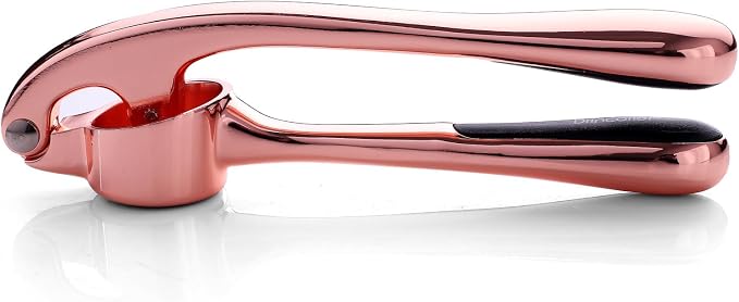 Kitchen Garlic Press, Rust Proof & Dishwasher Safe Garlic Mincer, Durable Garlic Crusher, Easy to Clean and Squeeze, Rose