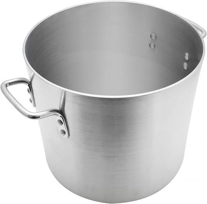 TrueCraftware- 24 qt. Aluminum Stock Pot with Riveted Handles 4mm Thickness- Multipurpose Pot Cookware Large Stockpot Stew For Cooking Simmering Soup Seafood Stock Home Kitchen Restaurant