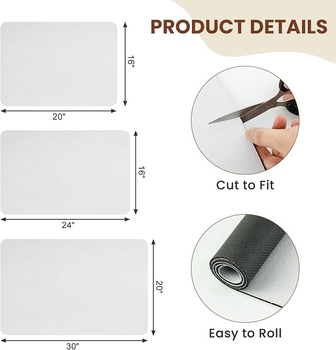 Coffee Mat Dish Drying,Non-Slip Easy Clean Sink Mat,Heat-resistant ,Fit Under Coffee Maker, Espresso Machine, Pot, Dish Rack (off white, 16"x24")