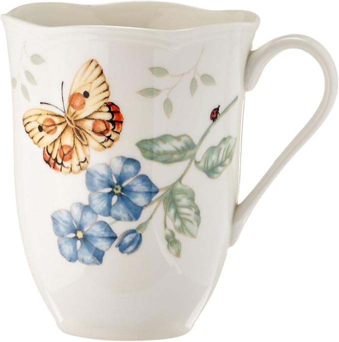 Lenox Butterfly Meadow Porcelain 18-Piece Dinnerware Set for 6 | ceramic, dishwasher safe, microwave safe | plates and bowls sets for kitchen and dining | 10.75 inch plate