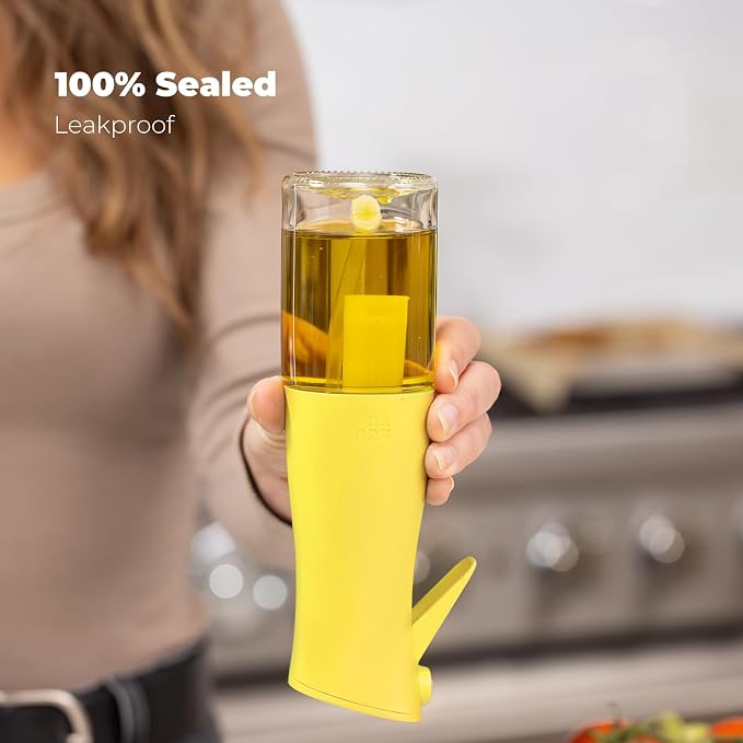 Zuutii Oil Sprayer for Cooking, 170ml Olive Oil Sprayer Mister, Olive Oil Spray Bottle for Salad, BBQ, Continuous Spray with Portion Control, Kitchen Baking, Roasting,Hairstyling,Lemon Yellow