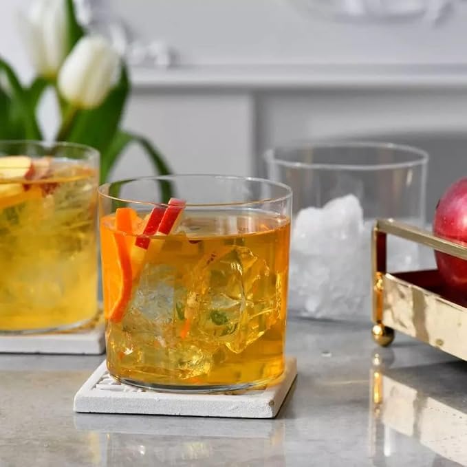 Krosno Drinking Glasses Set of 6, 14.2 oz, Mixology Collection | Cider Tumbler, Lead-Free Glassware set for Water, Juice & Cocktails, Ultra-Thin Clear Glass, Lightweight, Dishwasher Safe