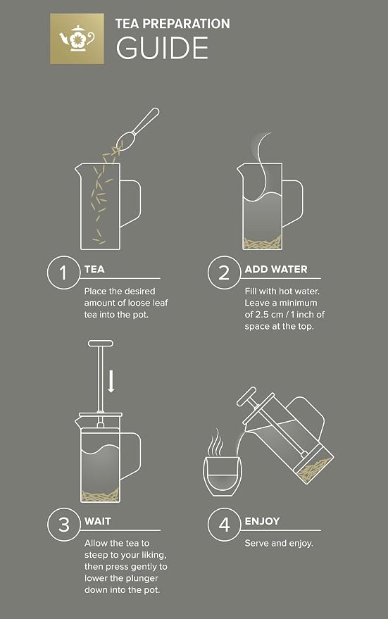 Teabloom Tea Press with Copper Pull Handle and Stainless Steel Filter – Tea Connoisseur's Choice – Pekoe Tea Maker, 20-Ounce