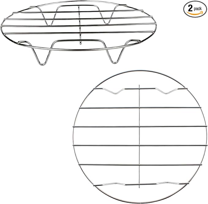 9 Inch Round Cooling Racks for Cooking and Baking 304 Stainless Steel Cooling Racks Baking and Cooling Steaming Rack w Stand Cookware for Air Fryer Pressure Cooker Canning