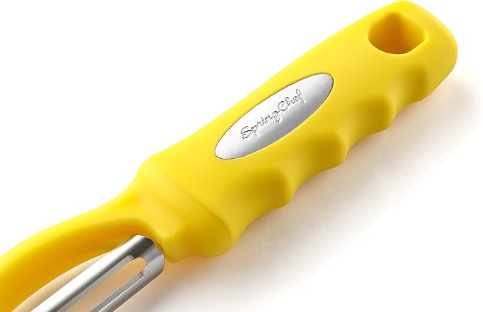Spring Chef Swivel Potato Peeler with Soft Grip Handle, Set of 2, Yellow | Premium Vegetable Peeler w/ Sharp Stainless Steel Blades, Multifunctional Food Peeler for Apple, Carrot, Cucumber, Fruit