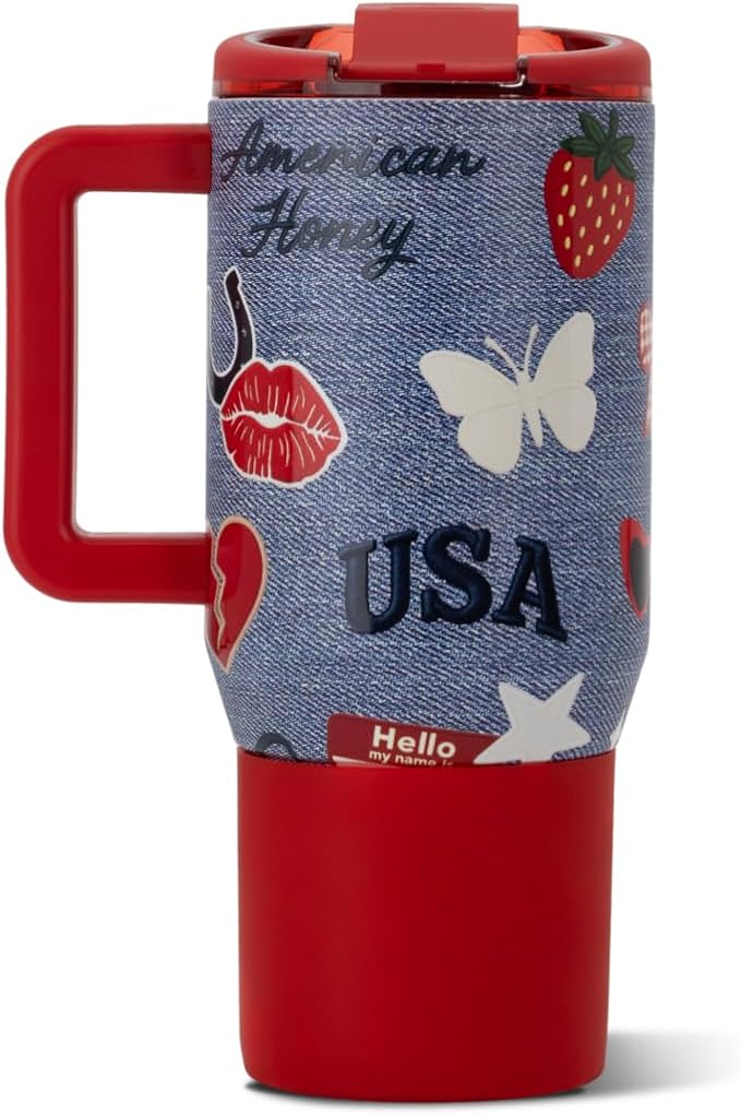 HydroJug Coffee Traveler 20oz Ceramic-Lined Mug with Handle, American Honey