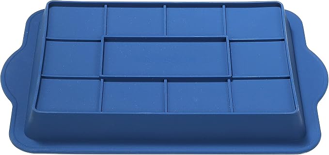 Silicone Baking Pans Set, 4 Pieces Nonstick Bakeware Set with Baking Pans, Baking Sheets, Cookie Sheets, Cake Pan with Grips and Metal Reinforced Frame More Strength, Navy Blue