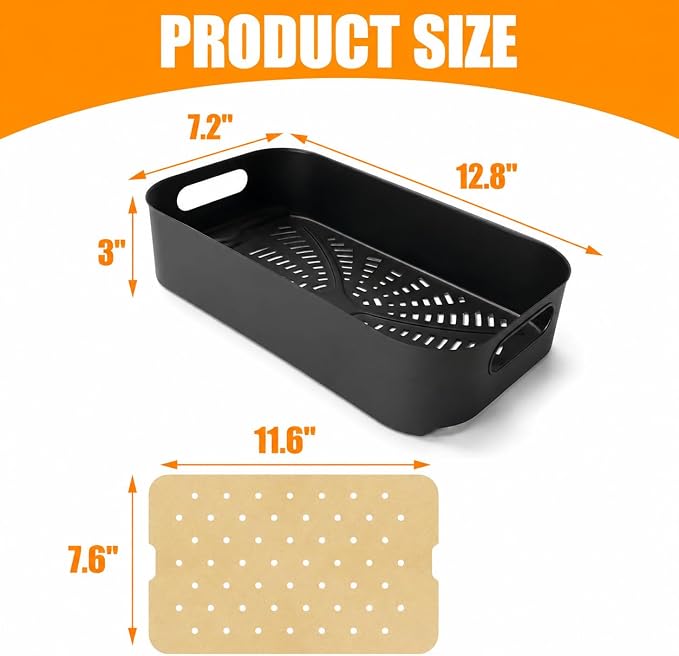 Foodi FG551 Non-stick Combo Crisper Basket Parts for Ninja Foodi | For Foodi DG651 & DG551 Smart XL Indoor Grill Accessories with 100pcs Disposable Air Fryer Food Basket Parchment Paper Liners
