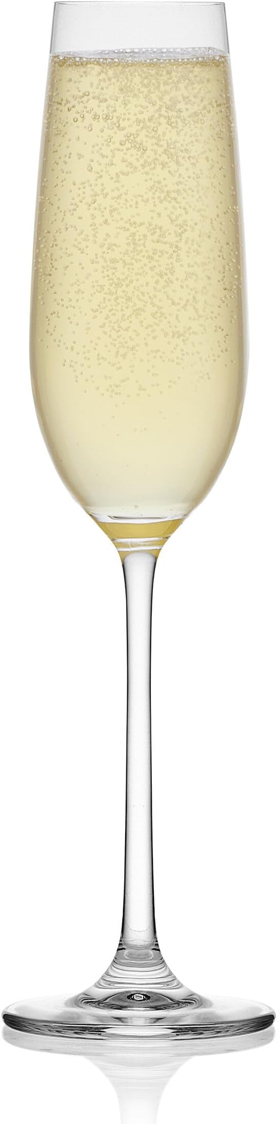 Mikasa Lana Champagne Flutes Glasses, Set of 4, 8.25 Ounce, Clear