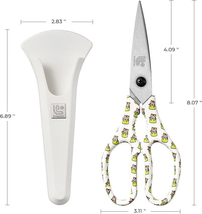 Kitchen Scissors Heavy Duty Kitchen Shears with Magnetic Holder Made with Japanese Steel 4034, Multipurpose Ultra Sharp Cooking Scissors for Meat/Vegetables/BBQ/Herbs/Pizza (Graphic,Tiger)