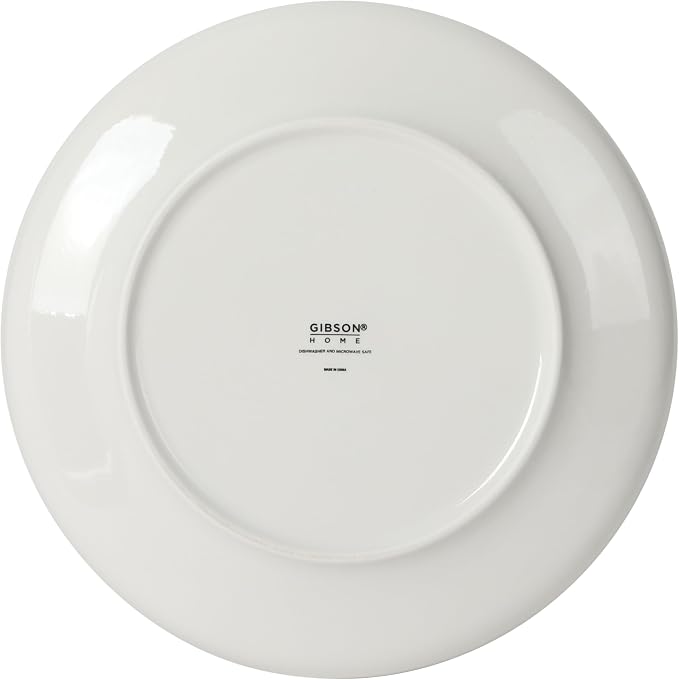 Gibson Home Havenstone 12-Piece Dinnerware Set – Dinner Plates, Salad Plates & Bowls, Classic White With Black Rim Everyday Dish Set for Home, Kitchen, Microwave & Dishwasher Safe