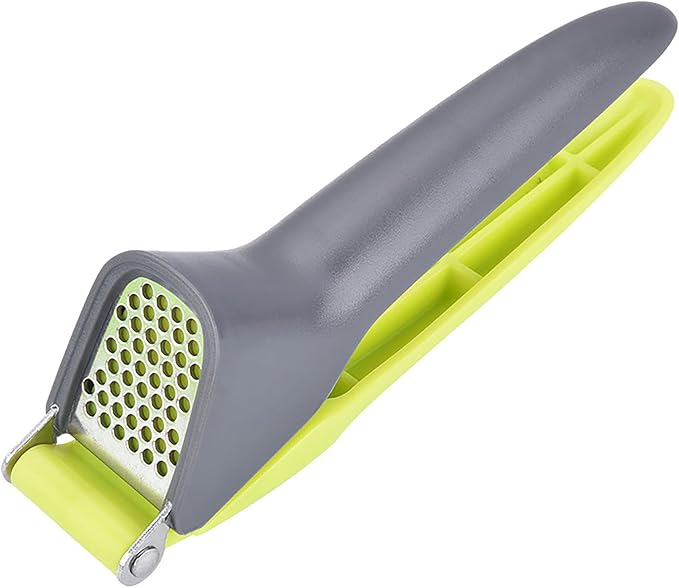 Garlic Press Machine, 7 Inch Plastic and Stainless Steel Random Color Garlic Grinding Tool for Kitchen and Outdoors (1)