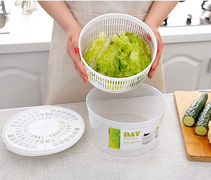 Large Manual Vegetables Washer Dryer Fruit and Vegetable Washing Machine | Safe Quick Fruit Washing Bowl with Strainer for Kitchen Gadgets Gifts for Men Women