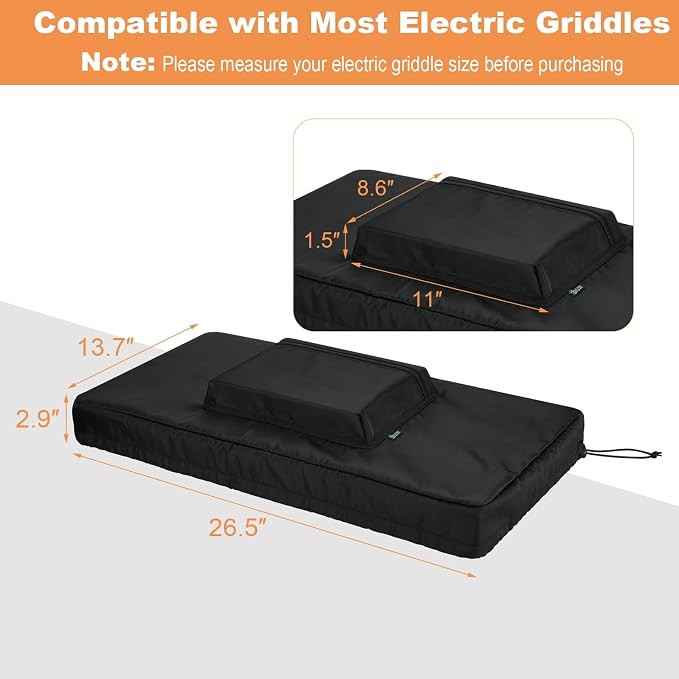 Beautyflier Electric Griddles Dustproof Cover Compatible with Presto Electric Griddle, Protective Cover for Most Griddle, Antistatic Protector Covers, Durable and Long-Lasting (Cover Only)