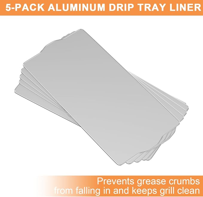BCA006 Drip Tray Heat Baffle & BAC410 Liners Kit for Traeger Drip Pan Grill Replacement Parts Pro SER 34 Accessories, Eastwood 34, Texas Elite 34, Texas Elite, Limited Edition, Texas Pro,BBQ075 BBQ100