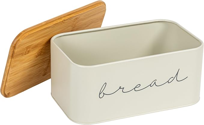 Bloomingville Metal Bread Bin with Bamboo Lid (Pack of 3)
