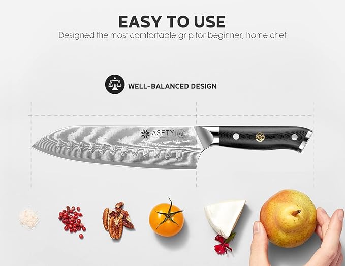 ASETY Damascus Knife Set 3 PCS, Japanese Kitchen Knives with G10 Handle | Ultra-Sharp Professional Chef Knife Set, 67-Layer Damascus Knife with VG10 Steel Core, Full Tang, NSF Food-Safe, Gift Box