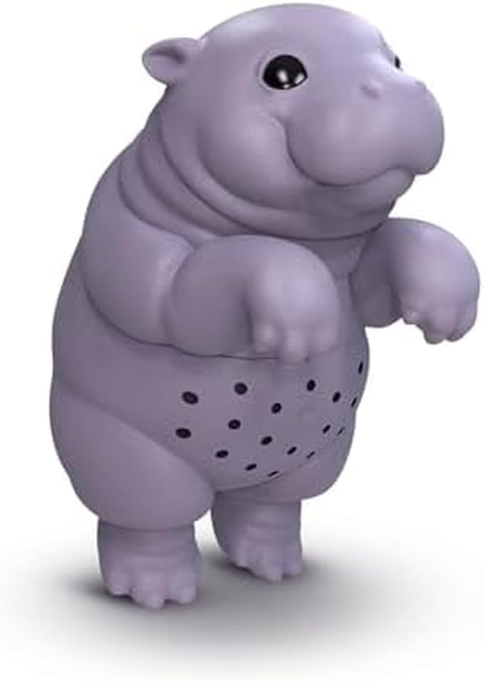 Genuine Fred SIP'OPOTAMUS Baby Hippo Tea Infuser – Moo Deng Inspired Design - Loose Leaf Tea Strainer - BPA-Free Silicone - Dishwasher Safe - Cute and Functional Gift
