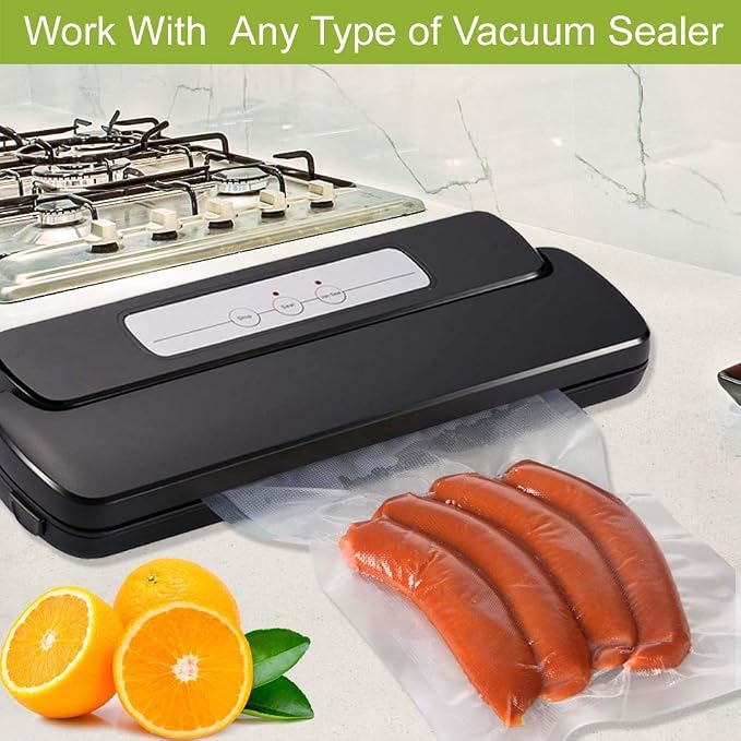 Pint 6"x10"Vacuum Sealer Bags 100ct for Food Storage | BPA Free PreCut Food Grade,Commercial Grade,Heavy Duty Vacuum Food Freezer Bags,Great for Sous Vide Vacuum Sealer
