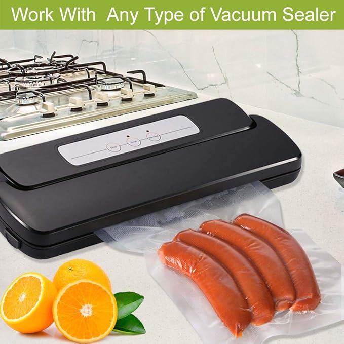 Plus Gallon 4mil 11.5"x18.5"Vacuum Sealer Bags 100ct for Food | BPA Free PreCut Food Grade,Commercial Grade,Heavy Duty Vacuum Food Freezer Bags,Great for Sous Vide Vacuum Sealer
