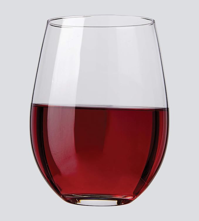 Kitchen Lux Stemless Wine Glasses Set of 6, 18oz Wine Glass – Stemless Wine Glass & Cocktail Tumbler Set – Premium Glass Drinking Cups in Bulk– Deluxe Gift Pack Short Wine Glasses, Dishwasher Safe