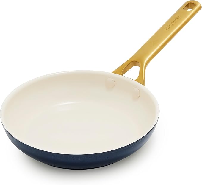GreenPan Nonstick Reserve Pro 8" Frying Pan, NSF Certified Ceramic, Hard Anodized PFAS-Free Skillet, Stainless Steel Handles, Oven & Dishwasher Safe, Twilight Blue