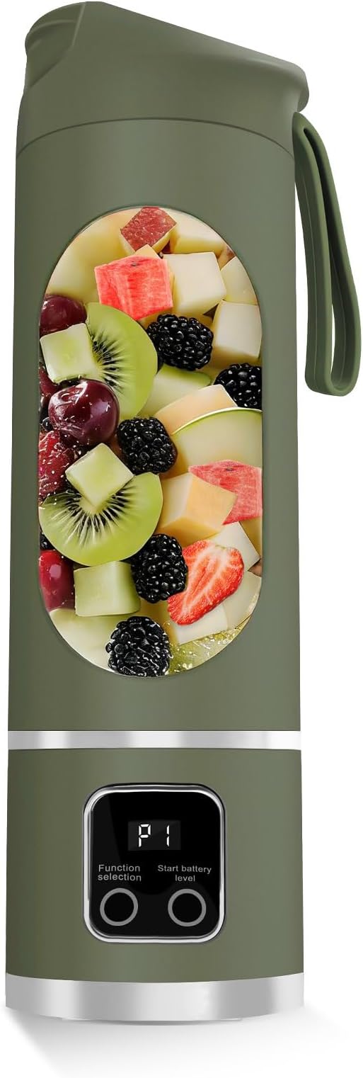 Portable Blender for Smoothies, 500ML USB-C Rechargeable | Personal Blender Cup with 12-Blade Mixer, Mini Smoothie Maker for Protein Shakes, Gym, Office, Travel and Home