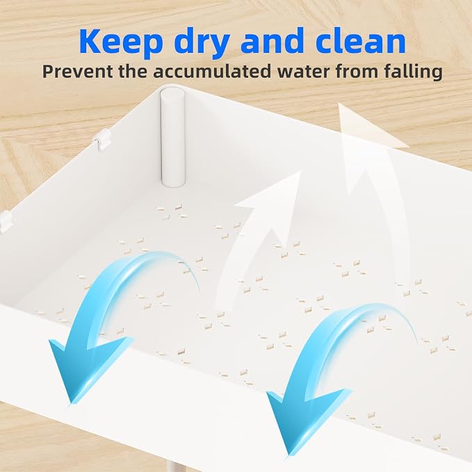 Simple Trending Under Sink Organizer 2 Pack, with Sliding Drawer, White | 2-Tier Multi-Use Under Shelf Organizer with Hooks, Sink Pull-Out Sliding Storage Cabinet for Kitchen Bathroom, Easy Assembly