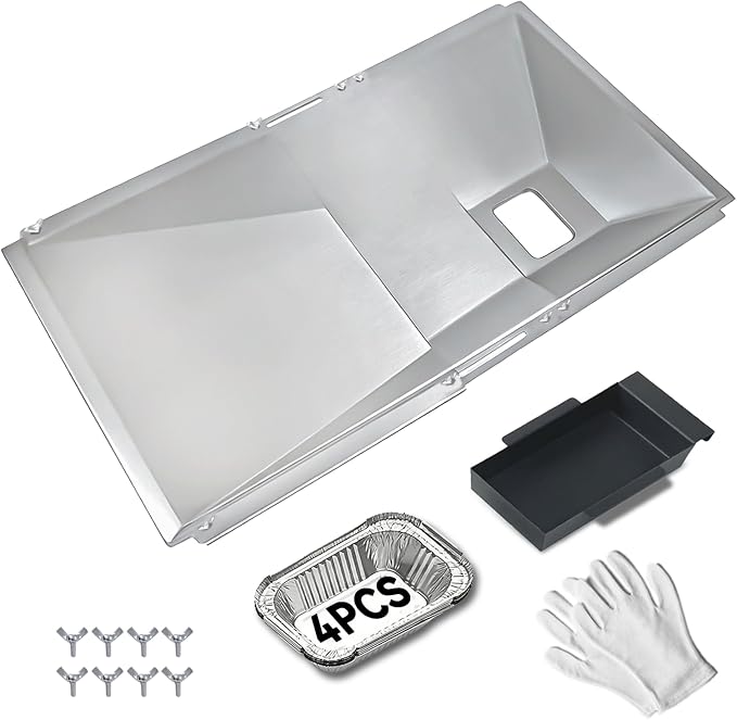 Universal Grease Tray with Catch Pan Replacement for Nexgrill 720-0830H | for 720-0888S 720-0888N, Adjustable Drip Pan for 3/4/5/6 Burner, BBQ Grill Pan for Charbroil, Dyna Glo, BHG, Expert Gas Grill