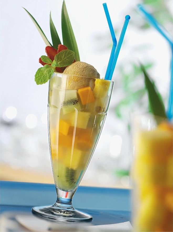 Bormioli Rocco Rock Bar 12.5 oz. Dessert Glass for Ice Cream Sundaes, Milkshakes, or Smoothies, Set of 6, Clear