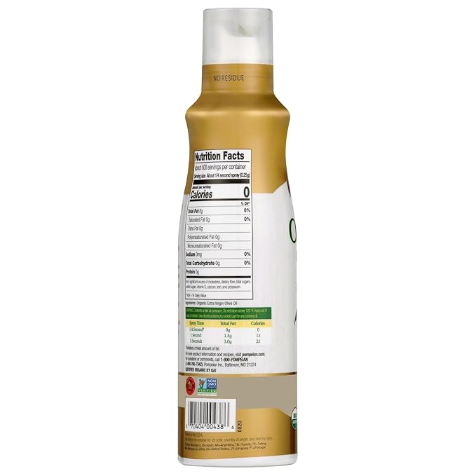 Pompeian Robust Organic Extra Virgin Olive Oil Spray - (3 Pack) 5 fl oz | No Propellants - First Cold Pressed Olive Oil for Cooking - Robust Flavor for Salads, Pasta, and Drizzling