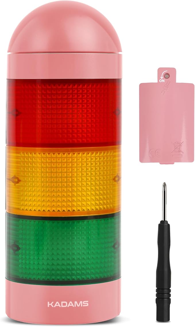 KADAMS Visual Timer for Kids with Pre-Alarm, Traffic Light Countdown Timer for ADHD Toddlers Classroom 24H Digital Timer, 5 Volume Levels Mute Pause Memory for Homework Learning Home Routine